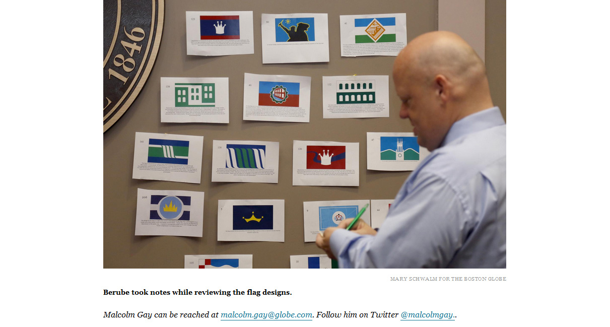 Screenshot of Boston Globe article featuring flag designs